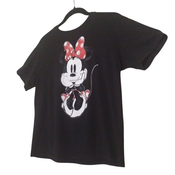 Disney Minnie Mouse Women's Graphic T-Shirt Black & White Logo Size S Tr… - Picture 2 of 5